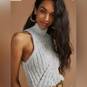 Anthropologie Grey Turtle Neck Tank Top Sweater